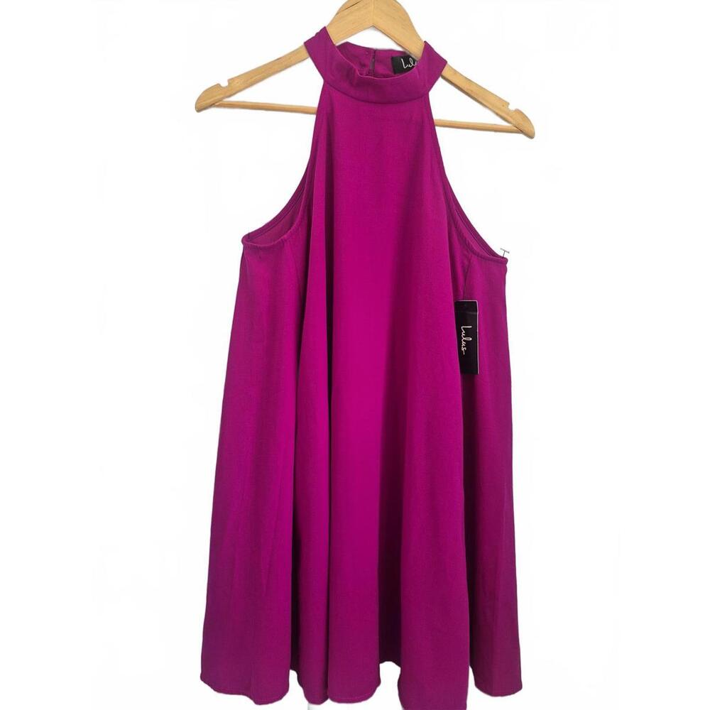 Lulu’s Ladies Sleeves Halter Style Dress A-Line Trapeze Style Above Knee Short